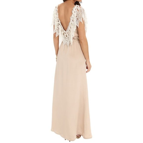 Stone Cold Fox Neutrals Silk Long Dress Size Label 3 - USA 6 Penelope NWT - Picture 3 of 16